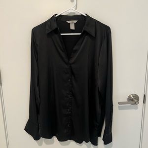 H&M Satin Long Sleeve Blouse
